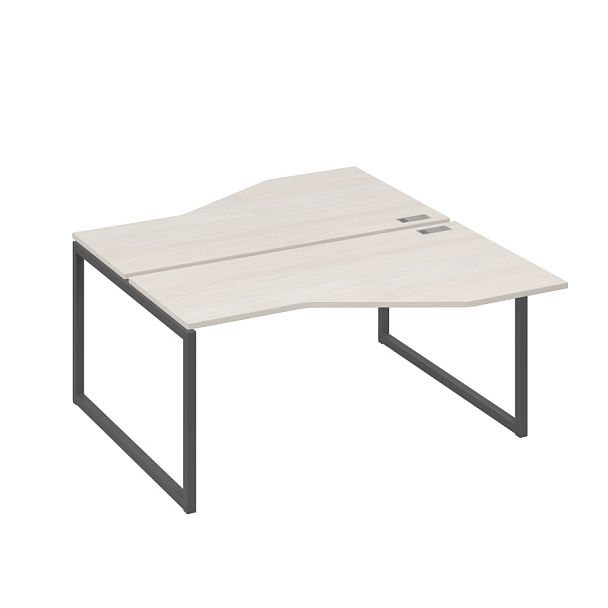Рабочая станция со столами Техно (2х160) каркас QUATTRO A4 А4 Б4 188 БП дуб / металлокаркас антрацит - Вид 1
