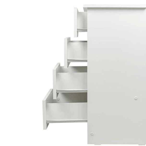 Комод BRABIX "Scandi CM-001", 750х330х730 мм, 4 ящика, ЛДСП, белый, 641900, ЦБ013659 -1 - Вид 5