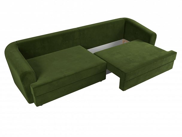 Прямой диван Милтон (полностью микровельвет зеленый) - Вид 6