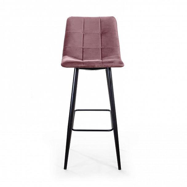 Стул барный UNO, бархат пудровый 15/ чёрный конус - Вид 3