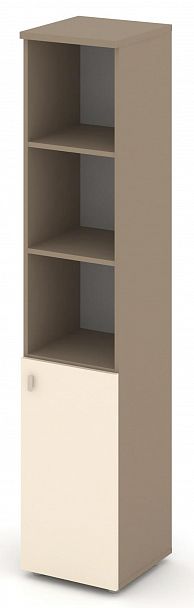 Шкаф высокий узкий (1 низкий фасад ЛДСП) "ESTETICA" ES.SU-1.1 Сатин - Вид 2