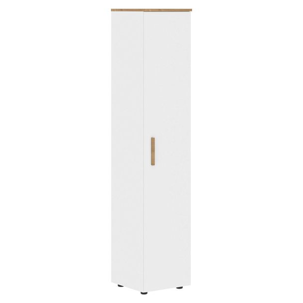 Шкаф колонка с глухой дверью и топом FHC 40.1 Белый премиум/Дуб Гамильтон 404х429х1983 FORTA - Вид 1