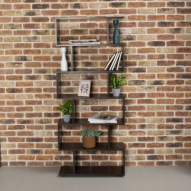 Стеллаж BRABIX "Scandi SH-008", 730х250х1760 мм, 6 секций, ЛДСП, венге, 641899, ЦБ013658-3 - Вид 10