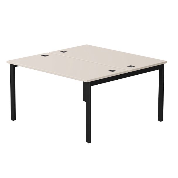 Бенч-система на 2 места Everprof EVO на металлокаркасе 1380х670(1370)x755 Кашемир/Черный - Вид 1