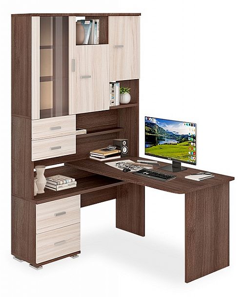 Стол компьютерный Домино СР-620/140 Карамель/Шамони левый - Вид 1