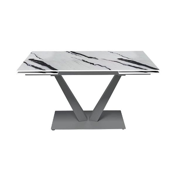 Стол раскладной Malibu (140+40+40), керамика глянцевая Panda White - Вид 2