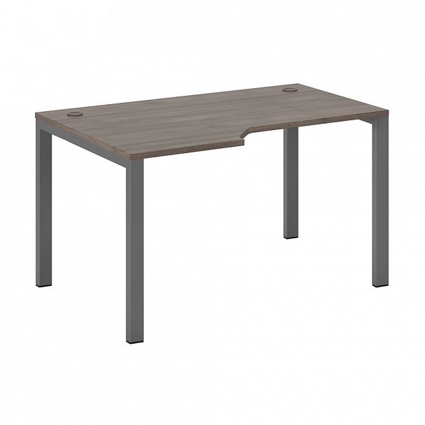 Стол эргономичный левый на металлоопорах New Line 135x90x75 дуб шамони темный - Вид 1
