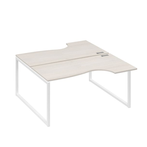 Рабочая станция (2х160) столы Классика опоры QUATTRO A4 А4 Б4 185 БП дуб / металлокаркас белый - Вид 1