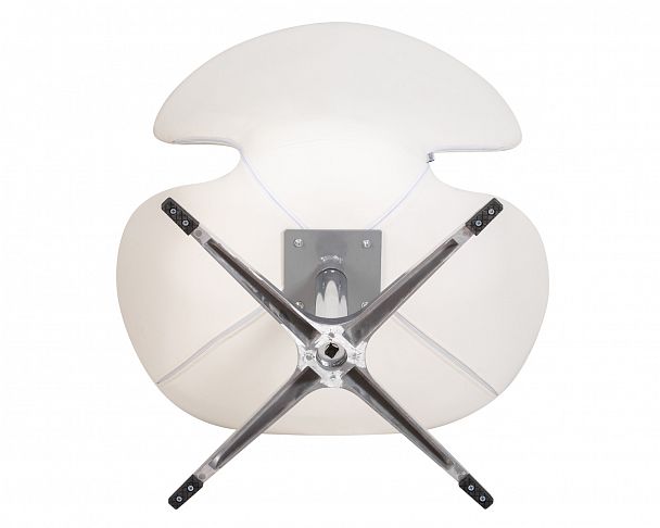 Кресло дизайнерское DOBRIN SWAN (белый кожзам P23, алюминиевое основание) - Вид 8