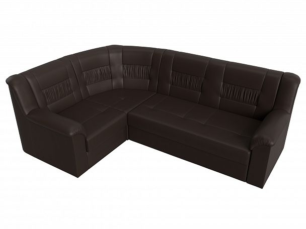 Угловой диван Карелия левый угол (полностью экокожа коричневая) - Вид 5