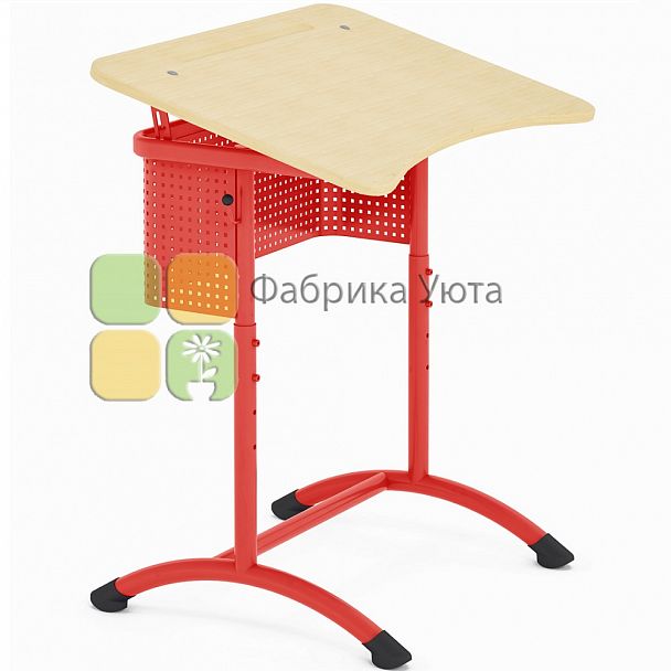 Парта одноместная ЭКСТРА (Р) с угл. накл. стол. и перф. экраном, рег. (5-7 гр) - Вид 4