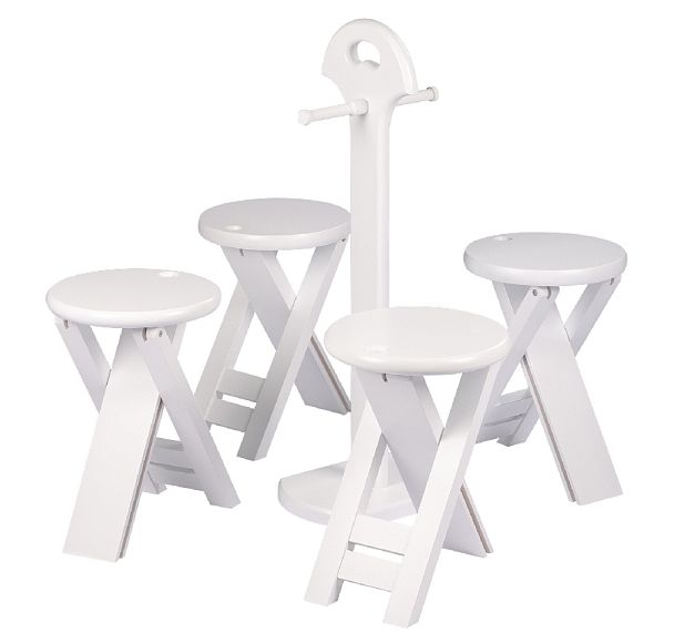 Комплект складных деревянных табуретов Вилл Белый - Вид 2