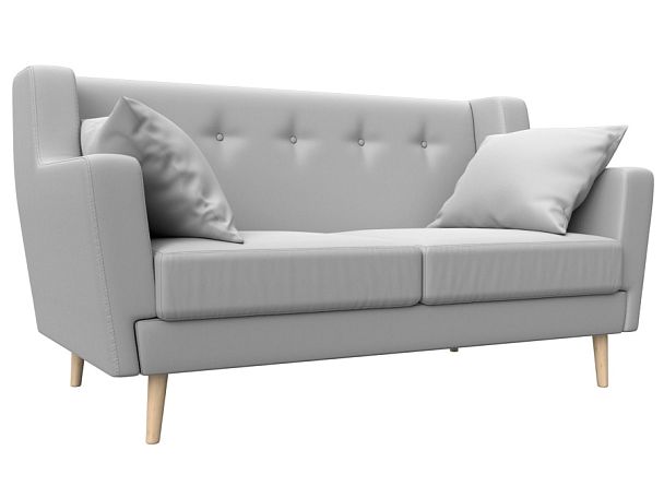 Прямой диван Брайтон 2 (полностью экокожа белая) - Вид 1