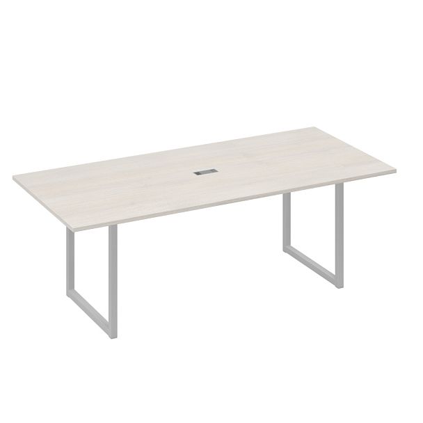 Стол 220 переговорный с металлокаркасом QUATTRO A4 А4 Б4 124 БП дуб / металлокаркас серый - Вид 1