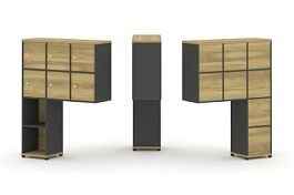 Концепт / Concept Надставка высокая CN.ONV-008 Дуб Винченцо/Антрацит/Металл Антрацит 1099*350*1486 - Фото предпросмотра