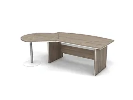 БЕРЛИН / BERLIN Стол руководителя с брифингом левый 2150х1500х760 Шорвуд/Белый - Фото предпросмотра