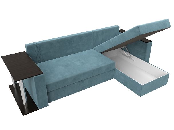 Угловой диван Атланта Лайт правый (полностью Велюр бирюзовый) - Вид 9