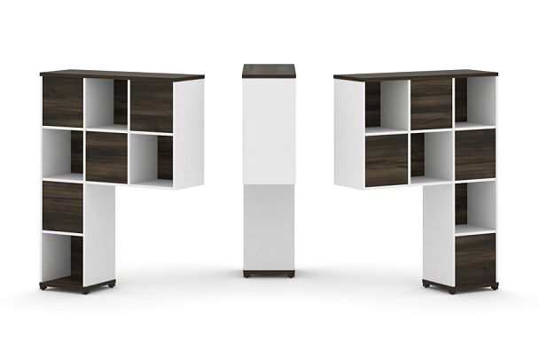 Concept Надставка высокая CN.DNV-001 Дуб Мали/Белый Бриллиант/Металл Черный 1099*350*1486 - Вид 1