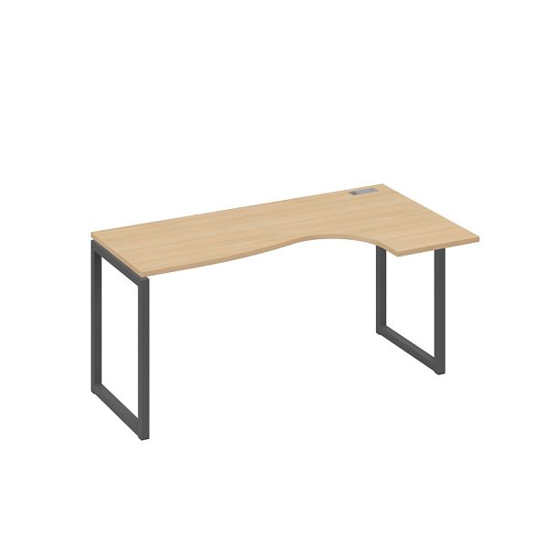 Стол эргономичный правый "Классика" на металлокаркасе QUATTRO A4 А4 Б4 036 БП натуральный дуб / металлокаркас антрацит - Вид 1