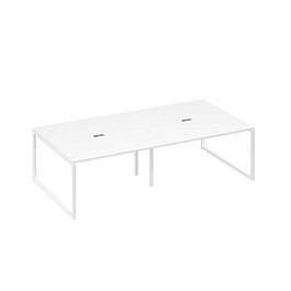 Стол 280 переговорный с опорами QUATTRO A4 А4 Б4 135-2 БП белый премиум / металлокаркас белый - Фото предпросмотра