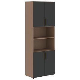 Шкаф высокий широкий VHCS 80.4 Яшма черный/Кобра 800х430х2253 VELION - Фото предпросмотра