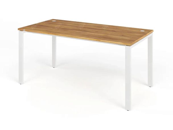 TANDEM RTD068-MK-160-ME Стол прямой на металлокаркасе ун-й 1600х800х750 Таксония медовая/Белый - Вид 1