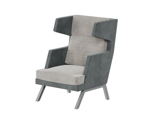 Aldo Кресло высокое ALD-01 Storm 022/Storm 017/Металл Серый 790*960*1180 - Вид 1