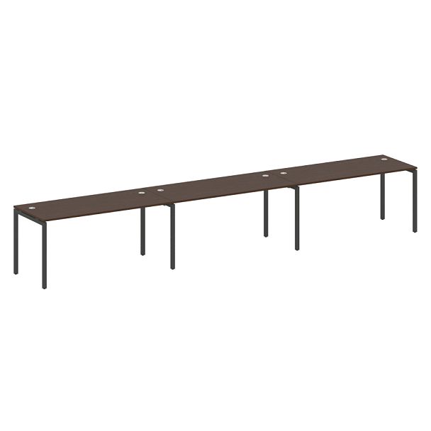 Metal System Quattro Р. ст. на 3 раб. места на П-образном м/к 40БП.СМ-3.4 Венге/Антрацит металл 4800*720*750 - Вид 1