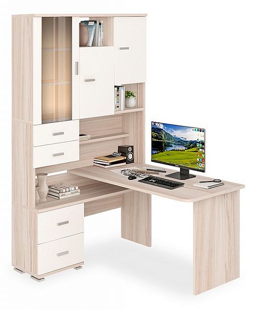 Стол компьютерный Домино СР-620/140 Карамель/Белый левый - Вид 1