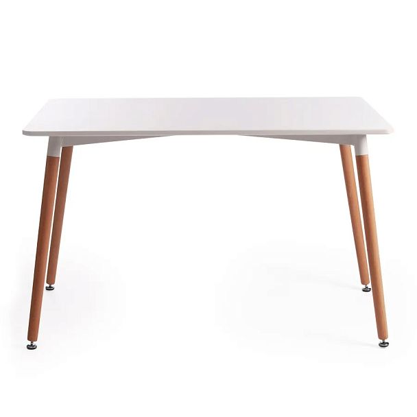 Стол Джон/John (мод.T1001), МДФ/дерево, White (Белый) / Natural (натуральный) - Вид 2