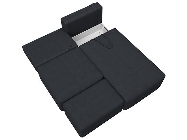 Диван угловой модульный с пуфом Лига-060 НПБ угол универсальный Искусственная замша серый - Вид 8