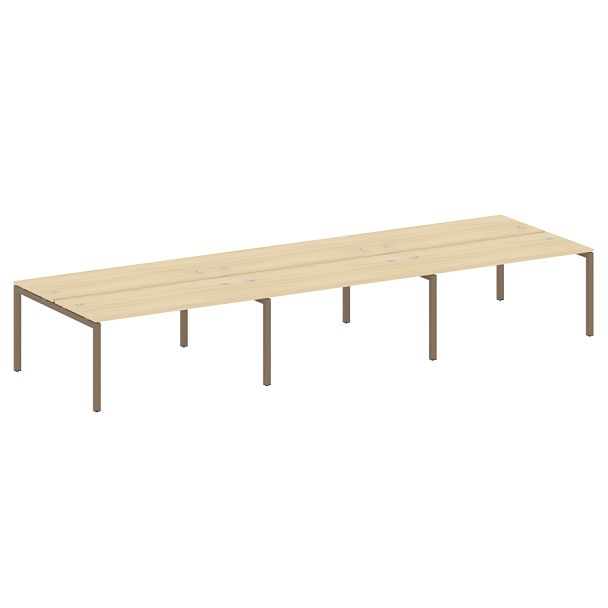 Metal System Quattro Р. ст. на 6 раб. места на П-образном м/к 50БП.СМ-6.4 Акация/Мокко металл 4800*1475*750 - Вид 1