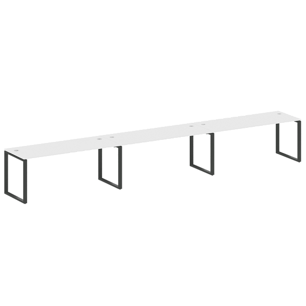 Metal System Р. ст. на 3 раб. места на О-образном м/к БО.СМ-3.5 Белый/Антрацит металл 5400*720*750 - Вид 1