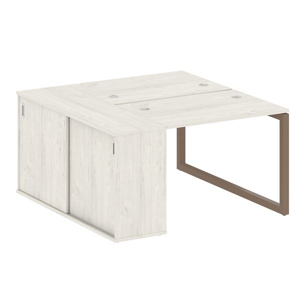 Metal System Quattro Р. ст. с шкафом-купе на О-образном м/к 50БО.РС-СШК-1.1 Т Дуб наварра/Мокко металл 1410*1475*750 - Вид 1