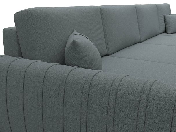 Диван П-образный Лига-057 НПБ Лонг Рогожка серый - Вид 4