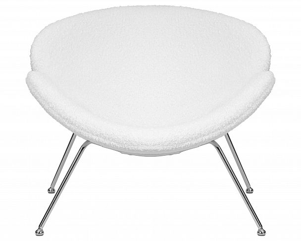 Кресло дизайнерское DOBRIN EMILY (белый (букле) ткань , хромированная сталь) - Вид 6