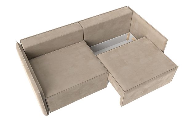 Диван прямой Либерти (полностью велюр бежевый) - Вид 7