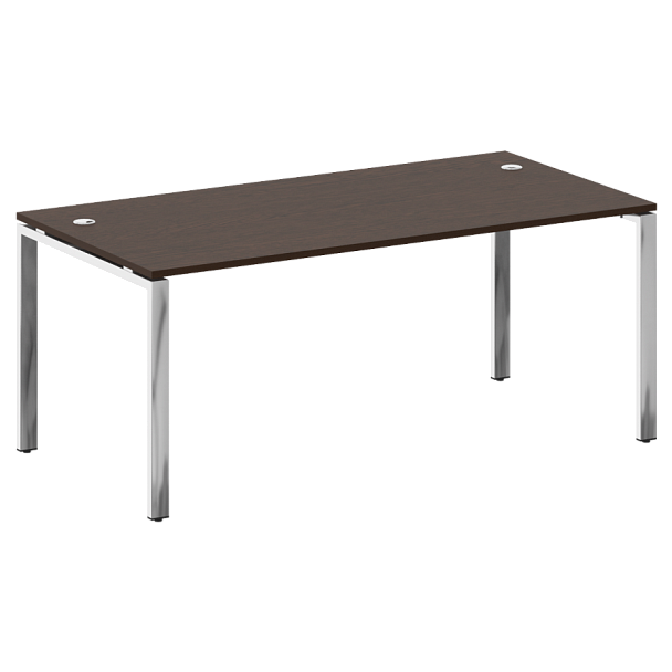 Metal System Direct Стол рабочий руководителя на П-обр. м/к БП.СРР-5.9 Венге/Нерж. сталь 1800*900*750 - Вид 1