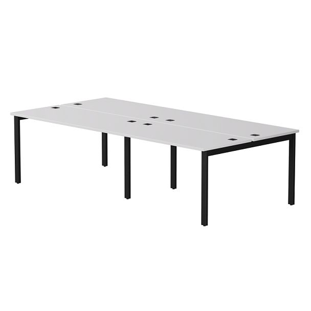 Бенч-система на 4 места Everprof EVO на металлокаркасе 2760х670(1370)x755 Белый/Черный - Вид 1