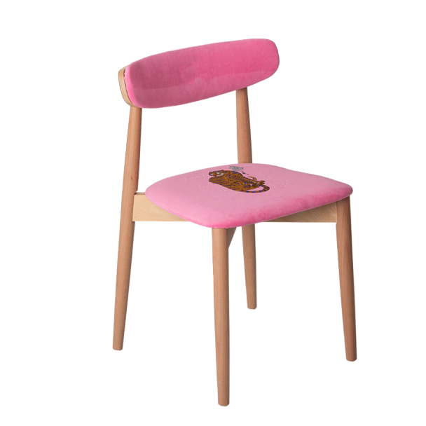 Стул Роквелл вышивка тигр с трубкой, велюр TEDDY 833 - Вид 1