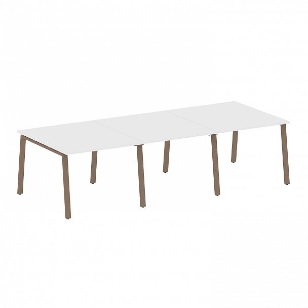 Стол для переговоров "Metal System" БА.ПРГ-3.1 белый/мокко - Вид 1