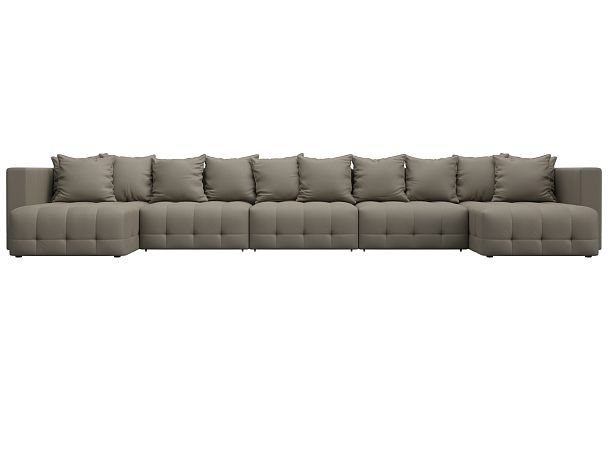 Диван П-образный Лига-052 НПБ МегаЛонг Экокожа бежевый - Вид 2