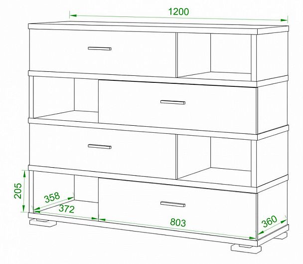 Тумба комбинированная Домино нельсон СБ-40/4 Нельсон - Вид 2