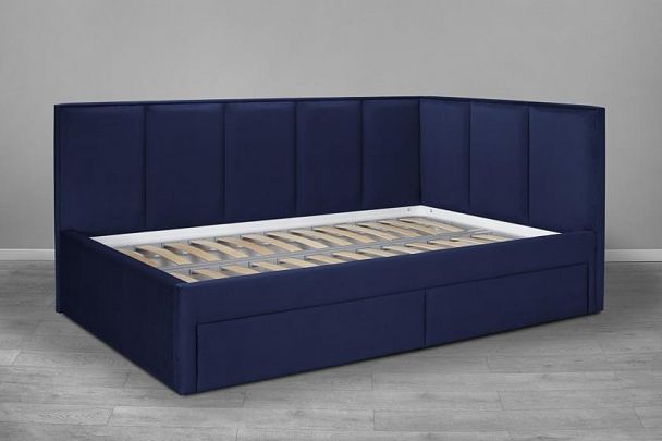 Кровать «Лайф с ящиками», 1200 синяя - Вид 1
