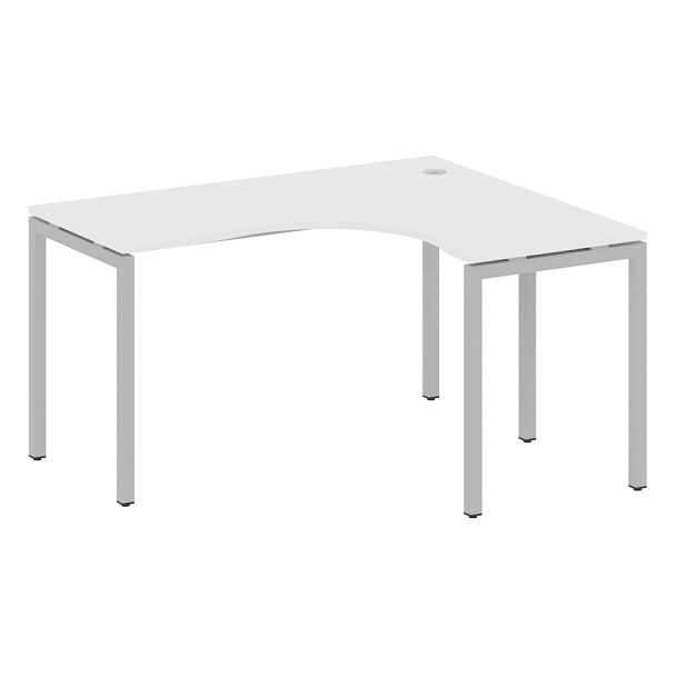 Metal System Quattro Стол криволинейный правый на П-образном м/к 40БП.СА-3 (R) Белый/Серый металл 1400*1200*750 - Вид 1