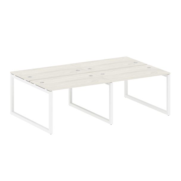 Metal System Quattro Р. ст. на 4 раб. места на О-образном м/к 50БО.СМ-4.2 Дуб наварра/Белый металл 2400*1475*750 - Вид 1