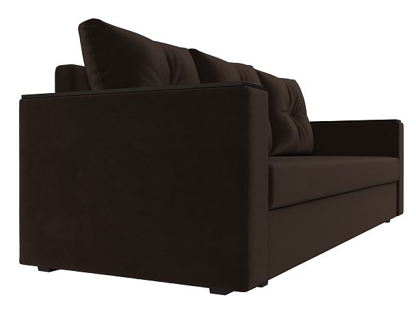 Диван прямой Атланта Лайт без стола (полностью микровельвет коричневый) - Вид 3