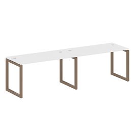 Metal System Quattro Р. ст. на 2 раб. места на О-образном м/к 50БО.СМ-2.3 Белый/Мокко металл 2800*720*750 - Фото предпросмотра