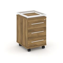 Rift Тумба мобильная усиленная + рамка RF.TM-003 Сандал Янтарный/Металл Белый 416*460*665 - Фото предпросмотра