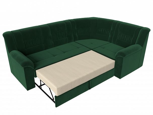 Угловой диван Карелия правый (полностью велюр зеленый) - Вид 6